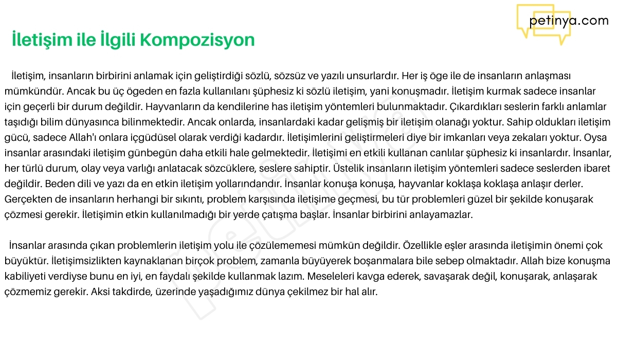  İletişim ile İlgili Kompozisyon