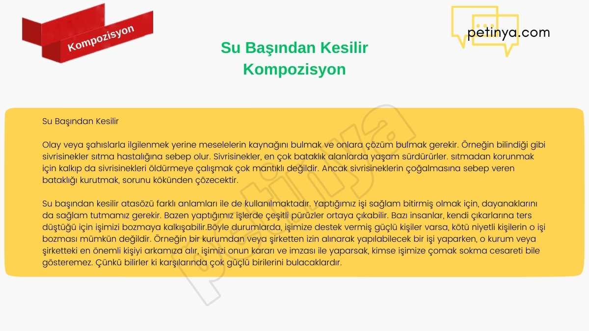 Su Başından Kesilir Kompozisyon