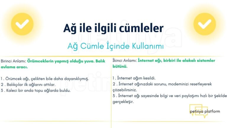 Ağ Kelimesi ile İlgili Cümleler