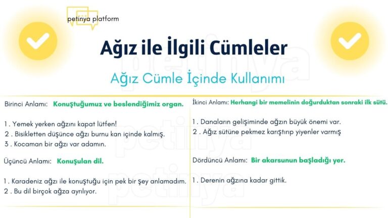 Ağız Kelimesi ile ilgili Cümleler