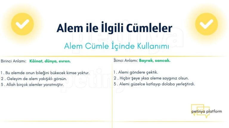 Alem Kelimesi ile İlgili Cümleler