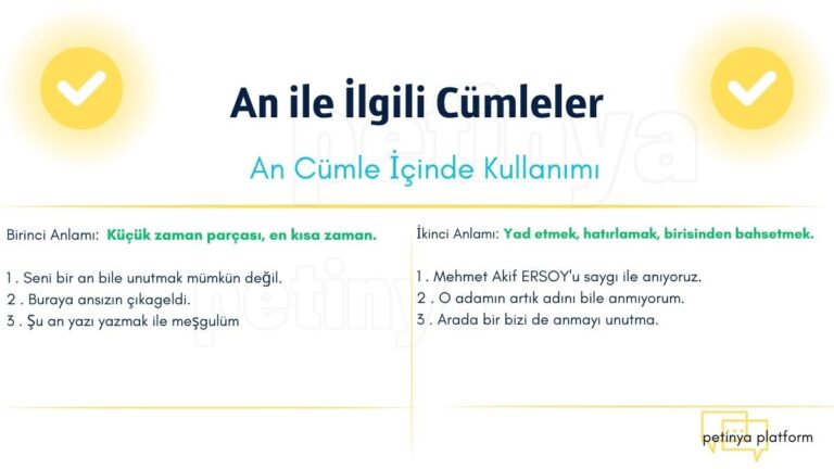 An Kelimesi ile İlgili Cümleler