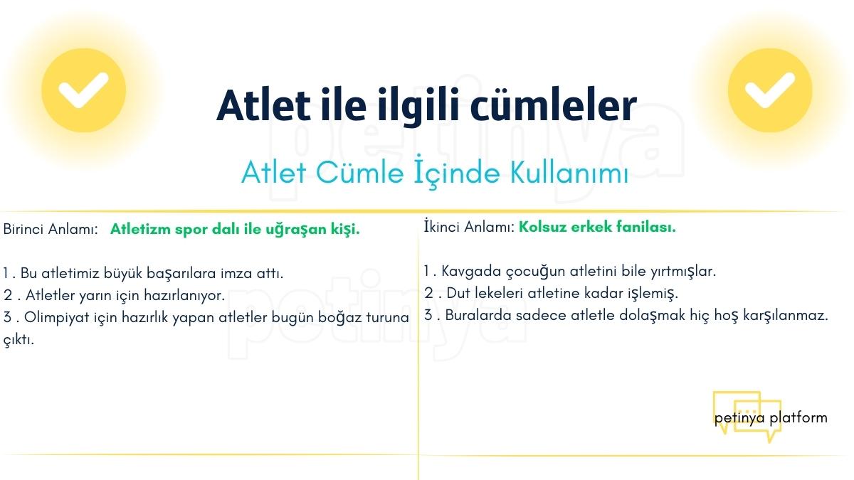 Atlet Kelimesi ile İlgili Cümleler