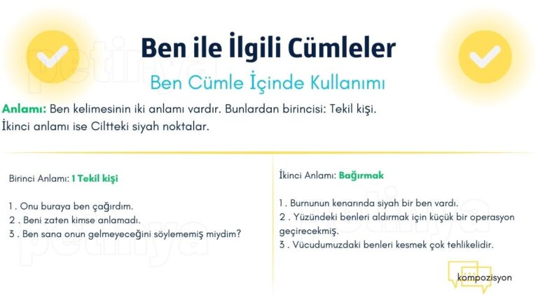 Ben Kelimesi ile İlgili Cümleler