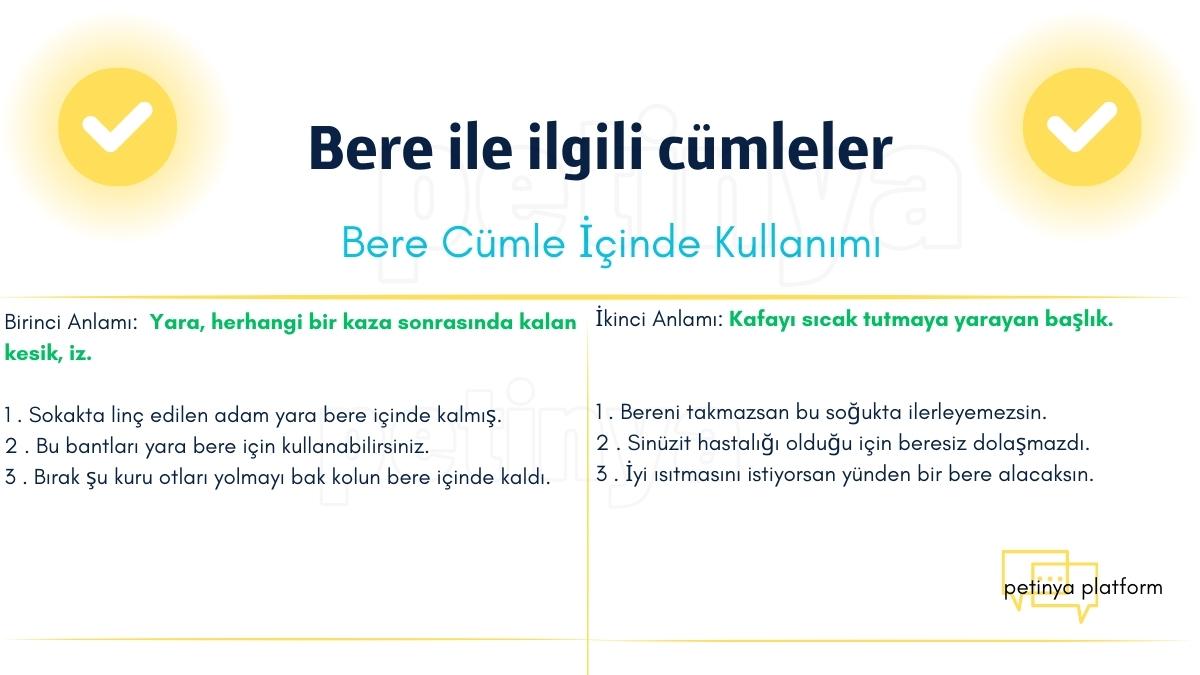 Bere Kelimesi ile İlgili Cümleler