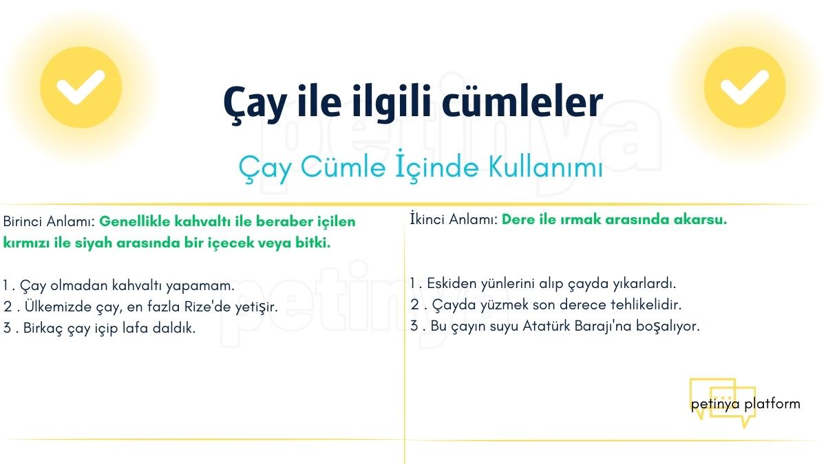 Çay Kelimesi ile İlgili Cümleler