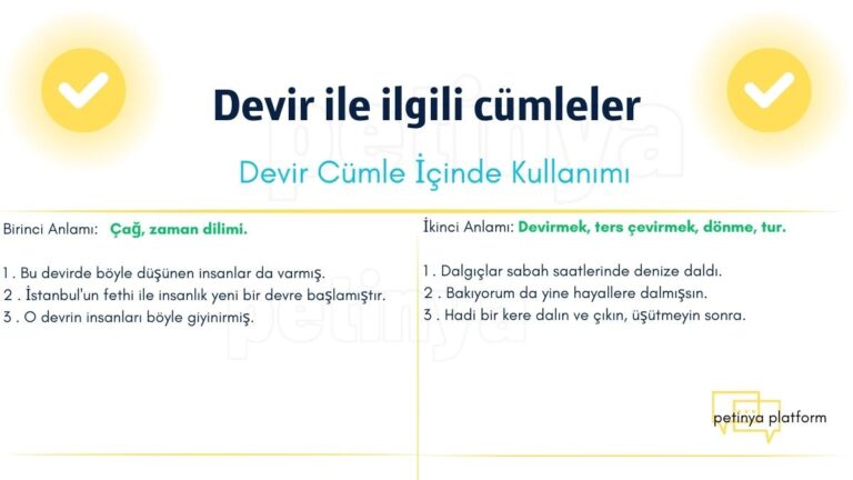 Devir Kelimesi ile İlgili Cümleler