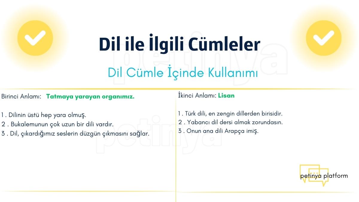 Dil Kelimesi ile İlgili Cümleler