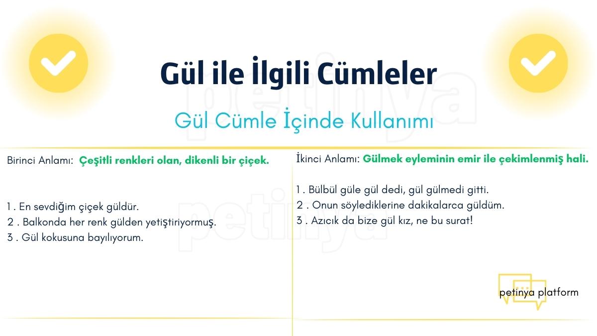 Gül Kelimesi ile İlgili Cümleler