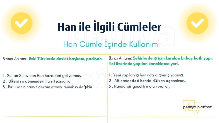 Han Kelimesi ile İlgili Cümleler