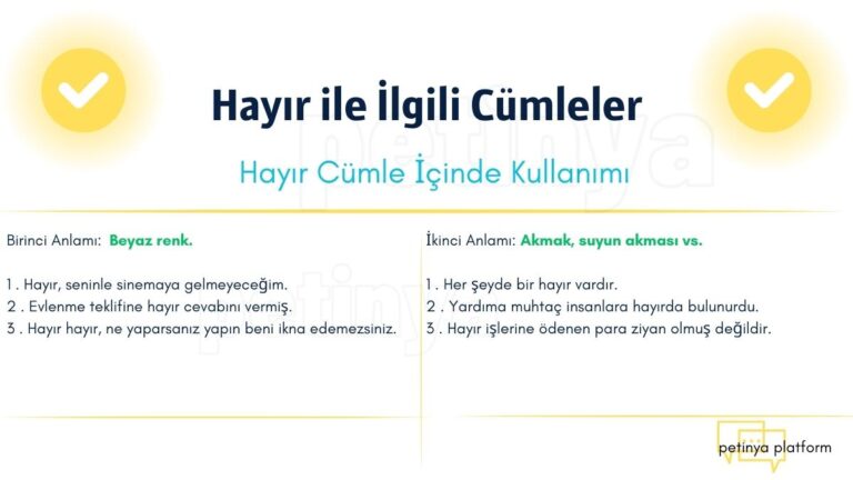 Hayır ile İlgili Cümleler