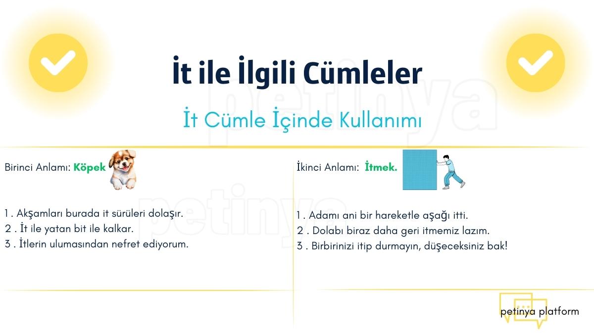 İt ile İlgili Cümleler