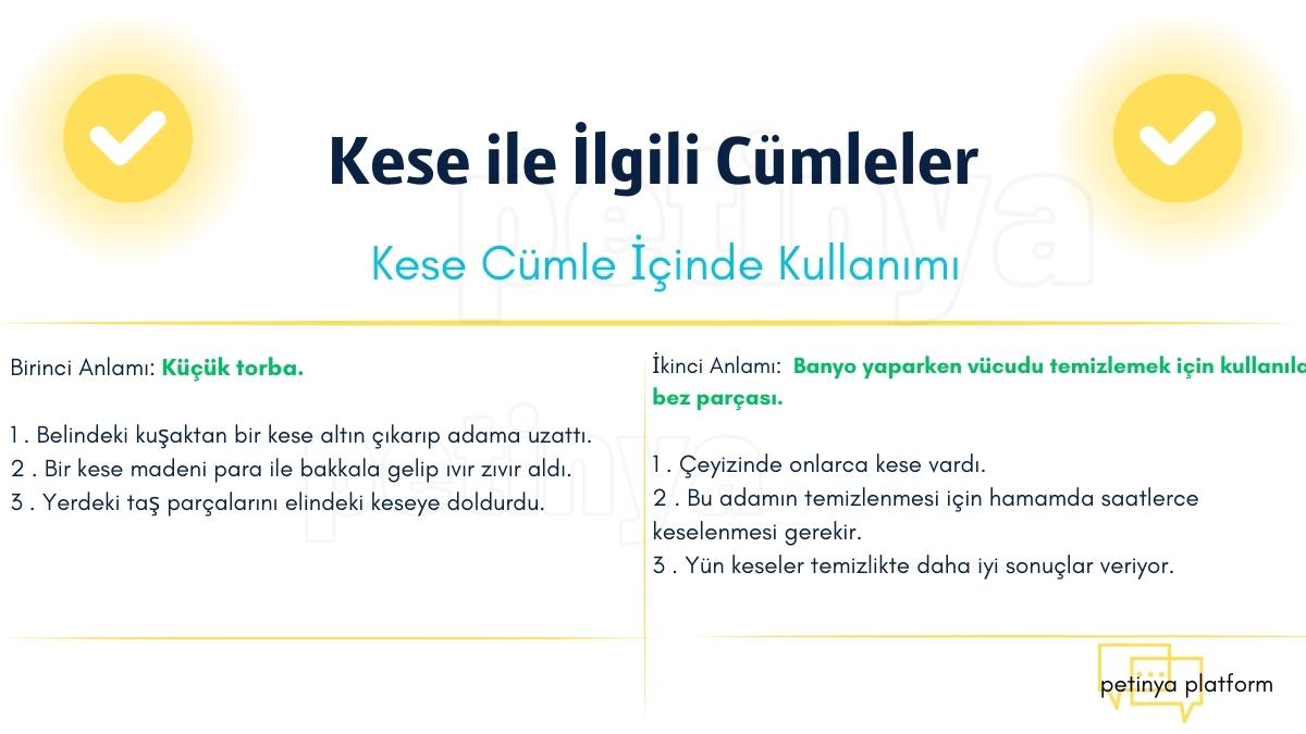 Kese ile İlgili Cümleler