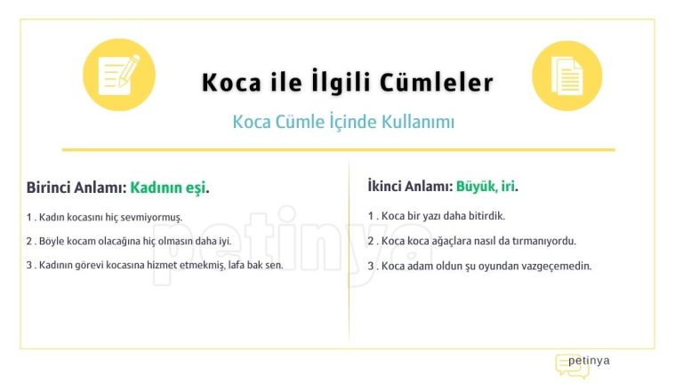 koca ile ilgili cumleler