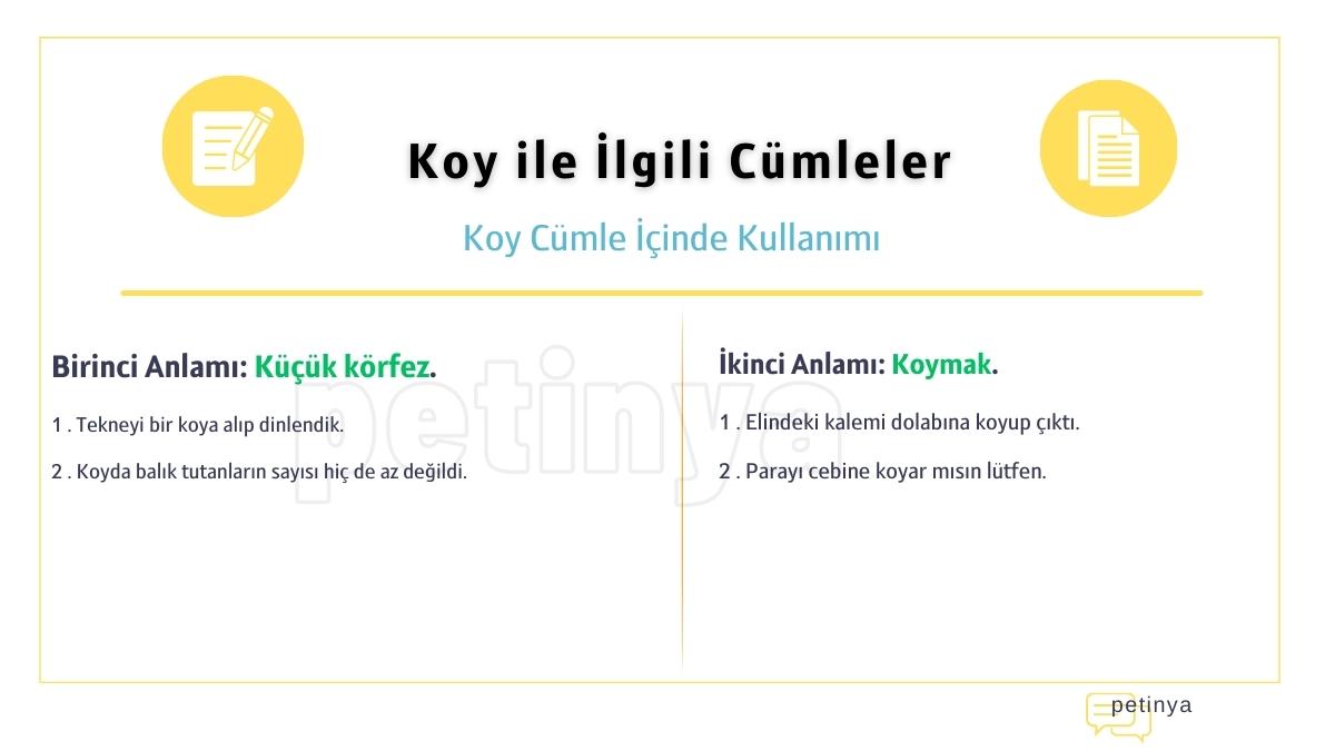 koy ile ilgili cumleler