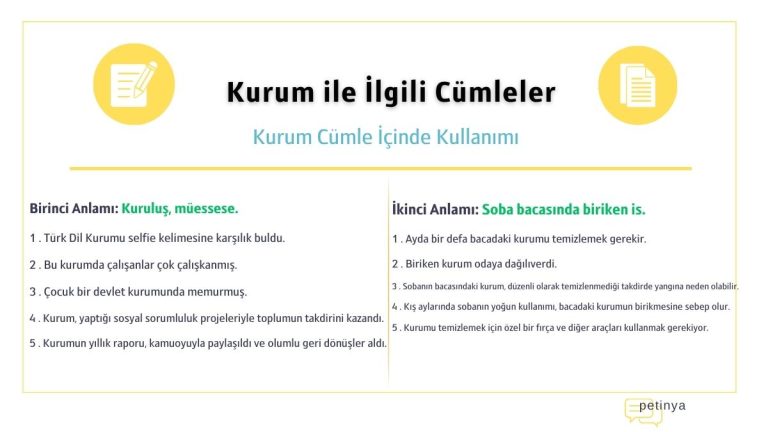 kurum ile ilgili cumleler