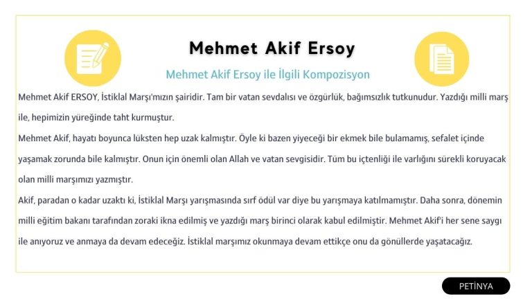 mehmet akif ersoy ile ilgili kompozisyon