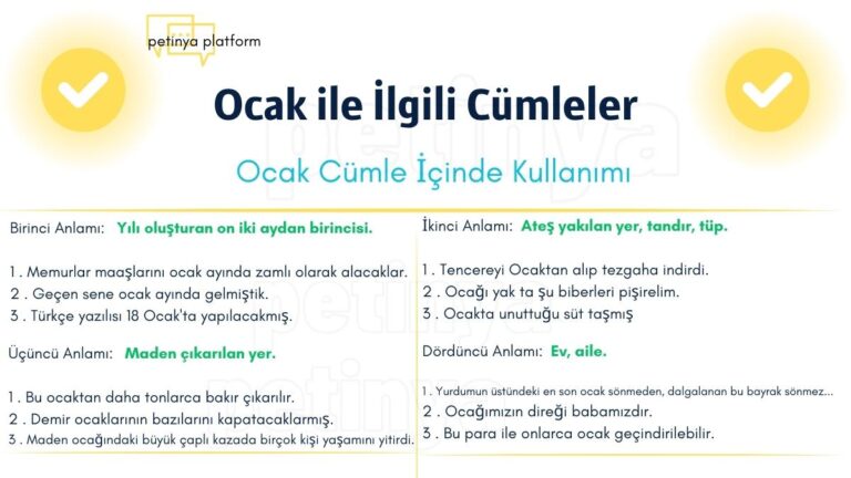 Ocak ile İlgili Cümleler