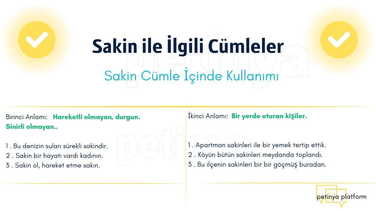 Sakin ile İlgili Cümleler