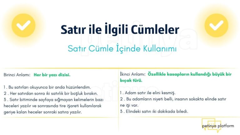 Satır ile İlgili Cümleler