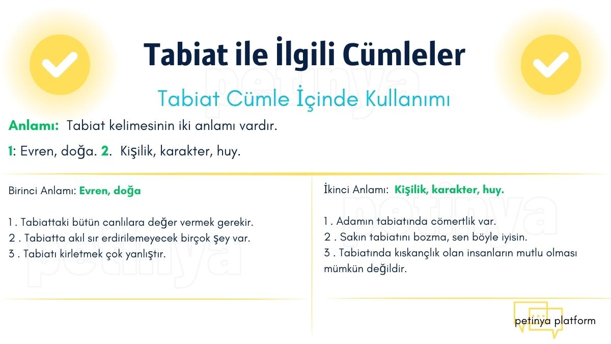 Tabiat ile İlgili Cümleler