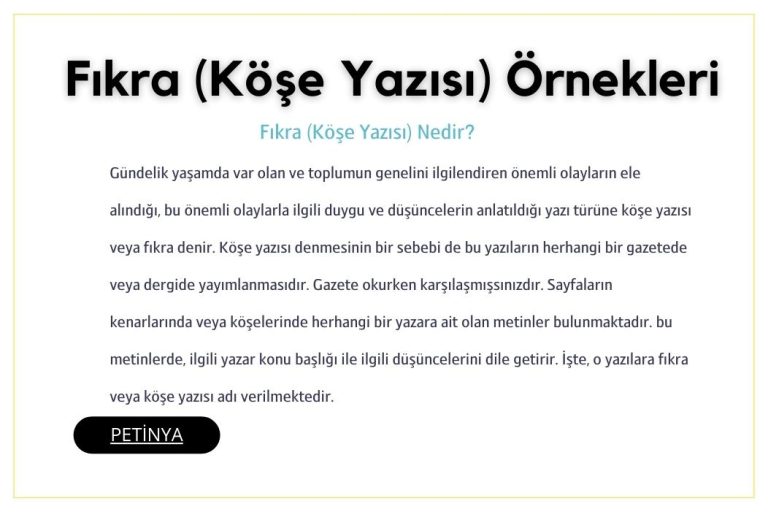 fikra kose yazisi nedir