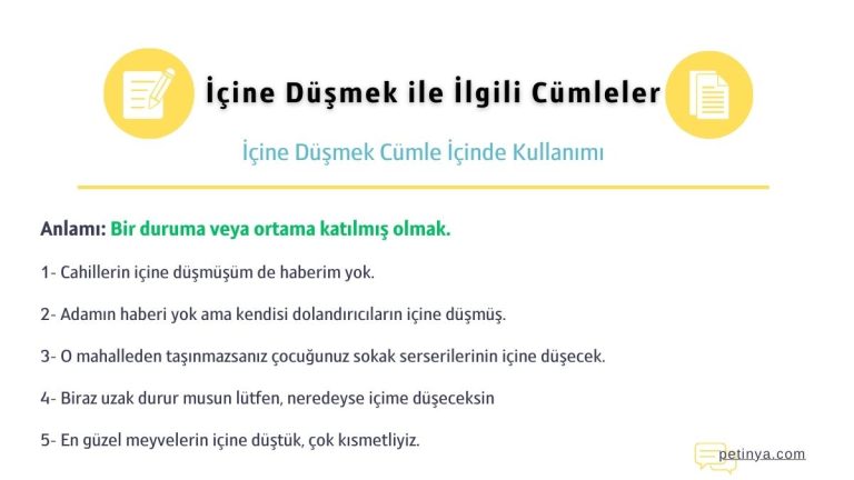 icine dusmek ile ilgili cumleler