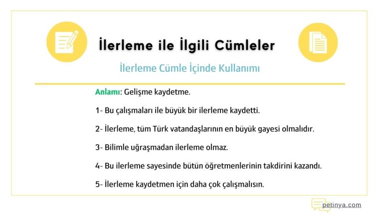 ilerleme ile ilgili cumleler 1