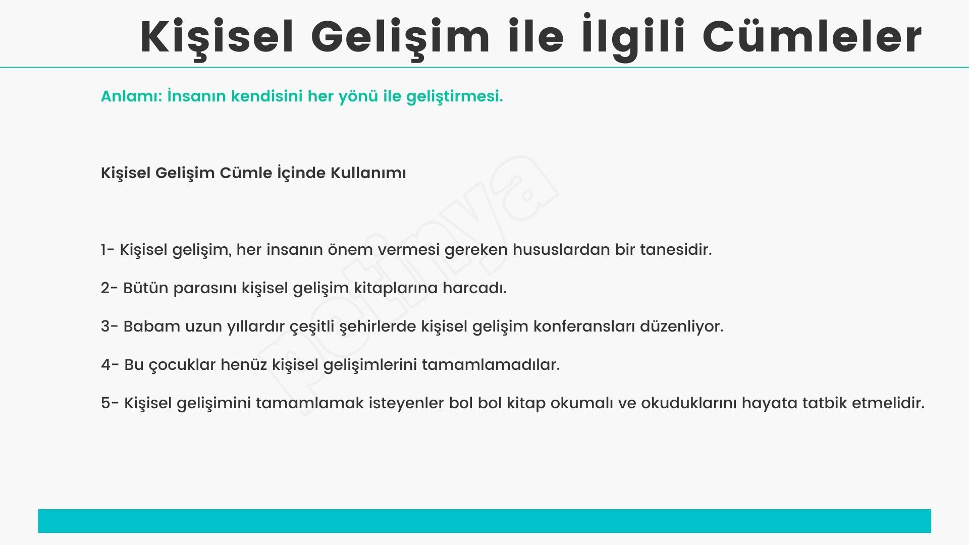 kisisel gelisim ile ilgili cumleler