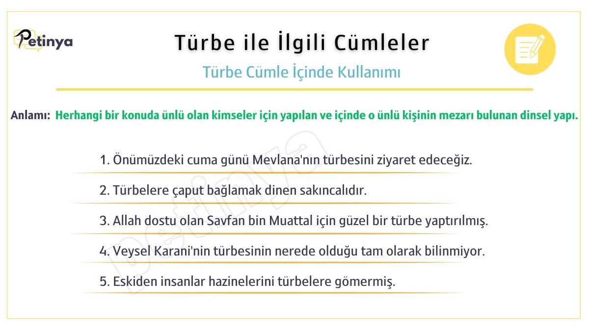 turbe ile ilgili cumleler