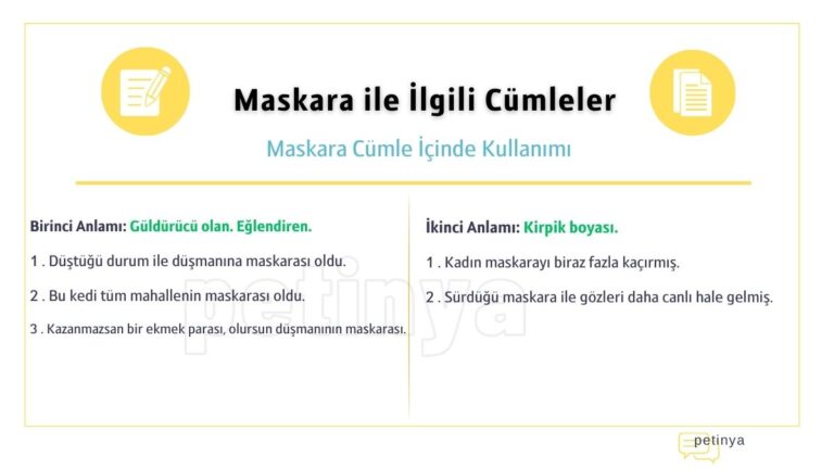 Maskara ile İlgili Cümleler