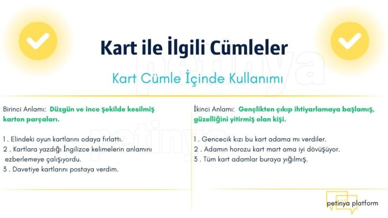 Kart ile İlgili Cümleler